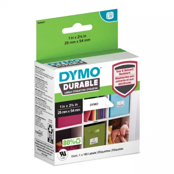 DYMO Original LabelWriter Izturīgās etiķetes | 25mm x 54mm | Baltas polimēra | 160 pašlīmējošas etiķetes | Augstas veiktspējas | LabelWriter etiķešu printeriem