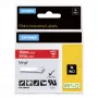 DYMO Rhino industriālās vinila etiķetes | 19 mm x 5,5 m | Balts drukājums uz sarkana | Pašlīmējošas | Rhino un LabelManager etiķešu printeriem