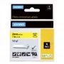 DYMO Rhino rūpnieciskās vinila etiķetes | 24 mm x 5,5 m | Melns uz dzeltena | Pašlīmējošas | LabelManager un Rhino etiķešu printeriem