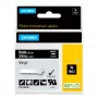 DYMO Rhino Industriālās vinila etiķetes | 9 mm x 5,5 m | Balts drukājums uz melna | Pašlīmējošas | LabelManager un Rhino marķētājiem