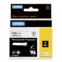 DYMO Rhino Industrial Pastāvīgas Poliestera Uzlīmes | 6 mm x 5,5 m | Melns Uz Balta | Pašlīmējošas | Rhino un LabelManager Etiķešu Printeriem