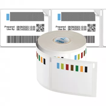 DYMO Autentiskās LabelWriter Krāsu Kodētās Uzlīmes Pārtikas Rūpniecībai | 54mm x 70mm | 400 Krāsu Pašlīmējošās Uzlīmes | LabelWriter Etiķešu Printeriem