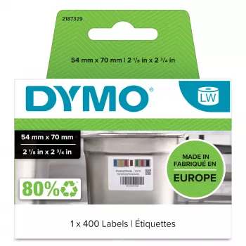 DYMO Autentiskās LabelWriter Krāsu Kodētās Uzlīmes Pārtikas Rūpniecībai | 54mm x 70mm | 400 Krāsu Pašlīmējošās Uzlīmes | LabelWriter Etiķešu Printeriem