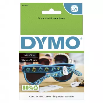 DYMO Authentic LW 2-Up Cenu Zīmju Uzlīmes | 10mm x 19mm | Uzlīmes LabelWriter Printeriem | 1 Rullis ar 1500 Cenu Zīmju Uzlīmēm