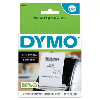 DYMO Authentic LabelWriter Nepārtrauktās etiķetes | 57 mm x 91 m | 1 rullis