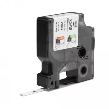 DYMO Rhino industriālās termokursējamas kabeļu marķēšanas caurulītes | 6mm x 1,5m | Melns drukājums uz balta | Rhino marķētājiem