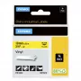 DYMO Rhino Industriālā Vinila Lente | 19 mm x 5,5 m | Melns Uzraksts uz Dzeltena | Pašlīmējoša | Rhino un LabelManager Etiķešu Ražotājiem