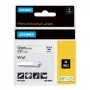 DYMO Rhino Industrial vinila lentes | 12 mm x 5,5 m | Melns uz balta | Pašlīmējošas | Rhino un LabelManager etiķešu printeriem