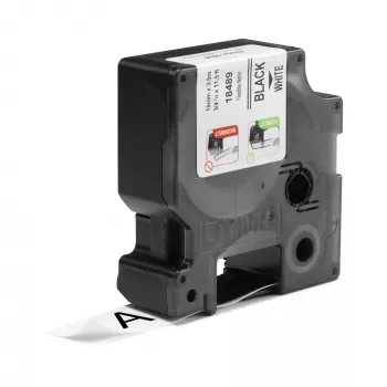 DYMO Rhino Industriālās Elastīgās Neilona Etiķetes | 19 mm x 3,5 m | Melns Uz Baltā | Pašlīmējošās | Rhino un LabelManager Marķētājiem
