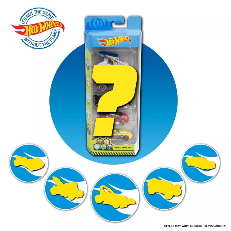 Hot Wheels 5 automašīnu komplekts, dažādas tēmas, 1:64 mērogs