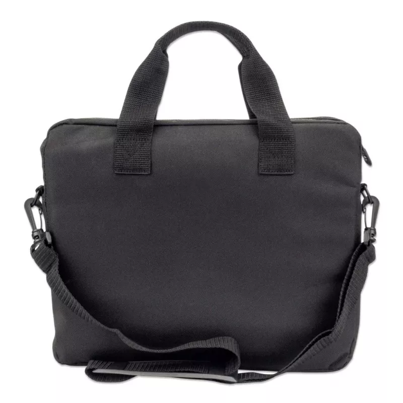 Manhattan London Laptop Soma 12.5 collas, augšējā iekraušana, melna, ZEMAS IZMAKSAS, aksesuāru kabata, noņemama plecu siksna, piezīmjdatora maciņš, trīs gadu garantija