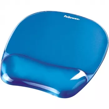 Fellowes pelēkdēlis ar plaukstas balstu - Crystals gēla pelēkdēlis ar neslīdošu gumijas pamatni - Ergonomisks pelēkdēlis datoram, klēpjdatoram, mājas birojam - Saderīgs ar lāzera un optiskajām pelēm - Zils