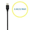 Kensington PowerBolt™ 2.4 Auto Lādētājs — Melns, Ar Lightning Kabeli, 1 m