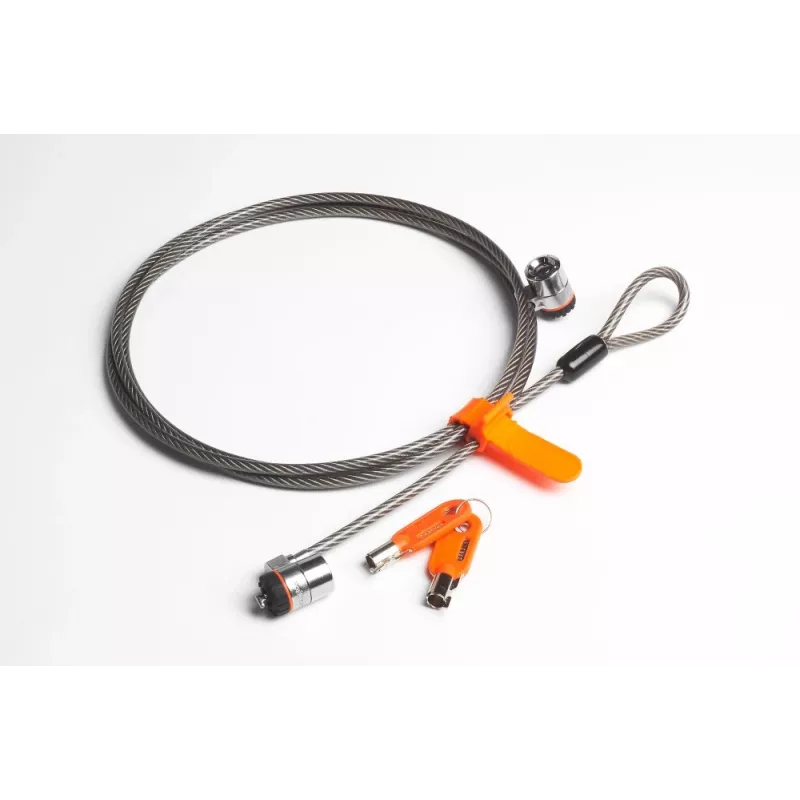 Kensington MicroSaver® Keyed Twin Laptop Lock, 2.2 m, apaļa atslēga, tērauds