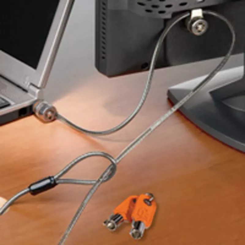 Kensington MicroSaver® Keyed Twin Laptop Lock, 2.2 m, apaļa atslēga, tērauds