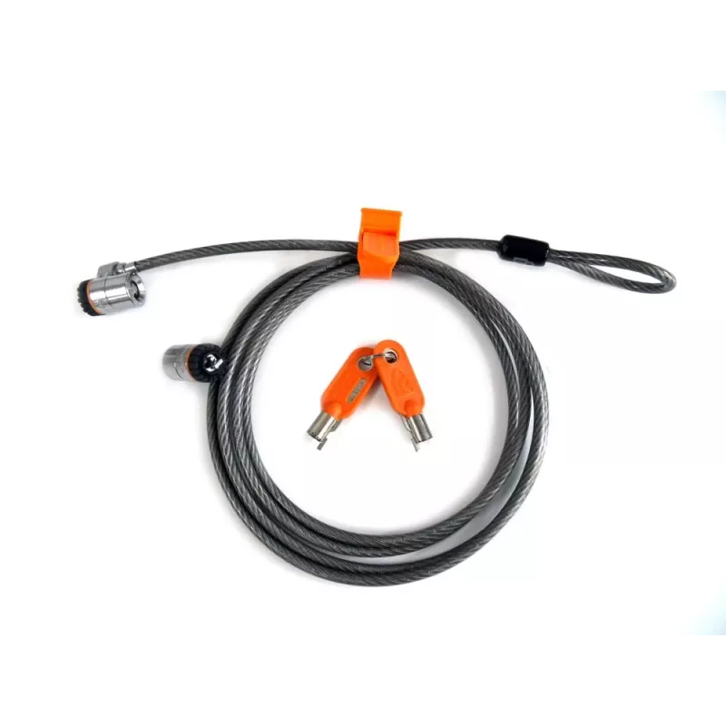 Kensington MicroSaver® Keyed Twin Laptop Lock, 2.2 m, apaļa atslēga, tērauds