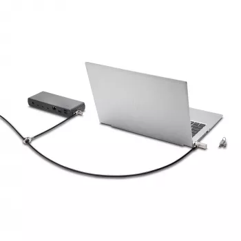 Kensington Slim NanoSaver 2.0 divgalvu slēdzene, atslēga, oglekļa tērauds, sudrabs, melns