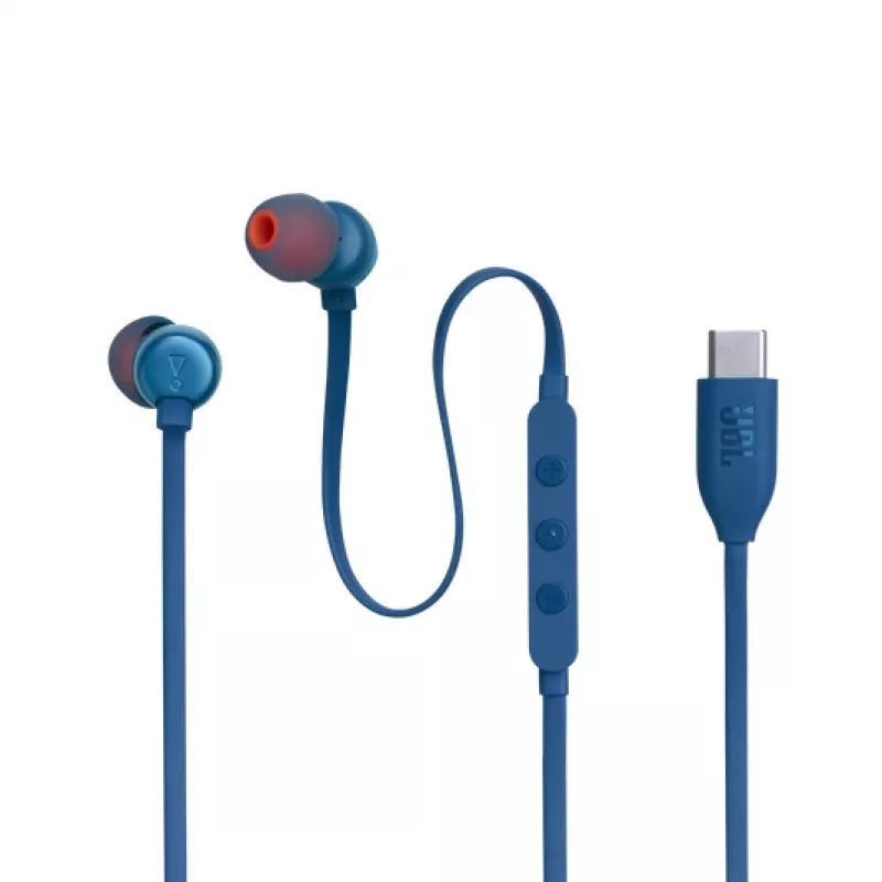 JBL Tune 310C USB austiņas vadu iekšauss zvaniem/mūzikai USB Type-C zilas