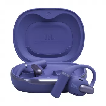 Austiņas JBL Sense Pro TWS, aizauss stiprinājums, Bluetooth, USB-C uzlādes statīvs, 20–40000 Hz, zila, 95.2 g