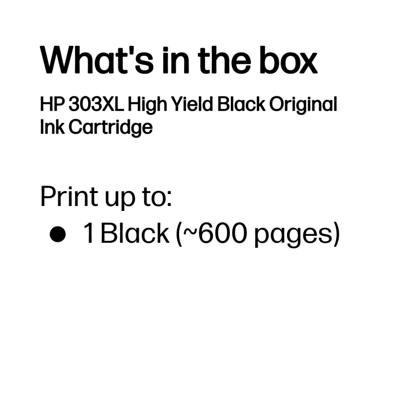 HP 303XL augstas ražības melna oriģinālā tintes kasetne