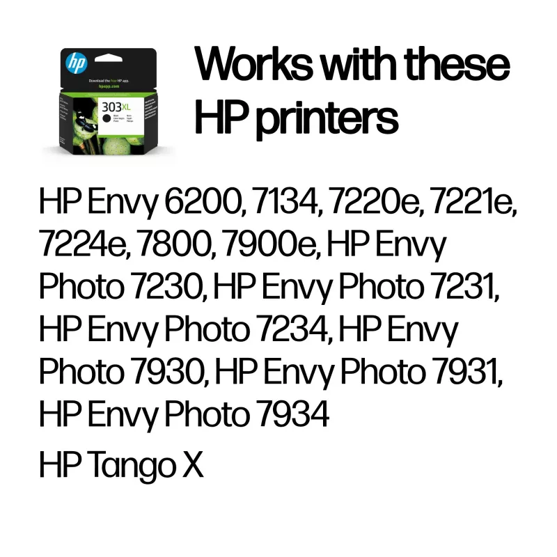 HP 303XL augstas ražības melna oriģinālā tintes kasetne