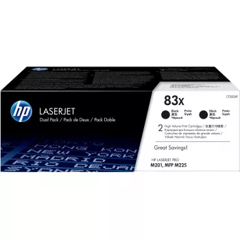 Tonera kasetnes HP 83X (CF283XD) 2-pack High Yield Melns LaserJet printeriem, 2200 lpp (melns)