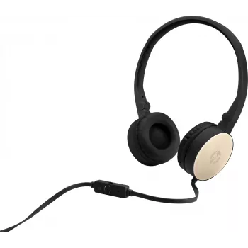 HP Stereo Headset H2800 (Melns ar zelta sudrabu), Vadu, Zvaniem/Mūzikai, 125 g, Austiņas, Melns, Zelts