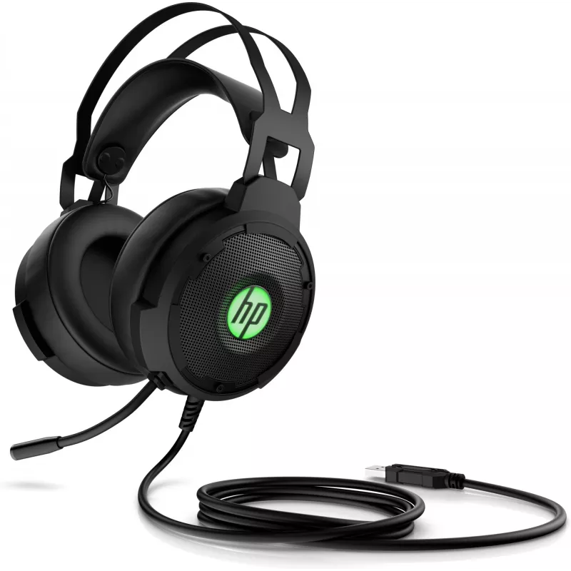 HP Pavilion Gaming Headset 600, vadu, spēļu austiņas, 360 g, melnas ar zaļu