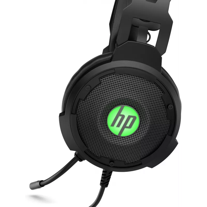 HP Pavilion Gaming Headset 600, vadu, spēļu austiņas, 360 g, melnas ar zaļu
