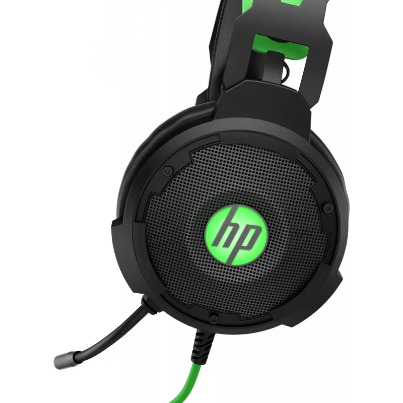 HP Pavilion Gaming Headset 600, vadu, spēļu austiņas, 360 g, melnas ar zaļu