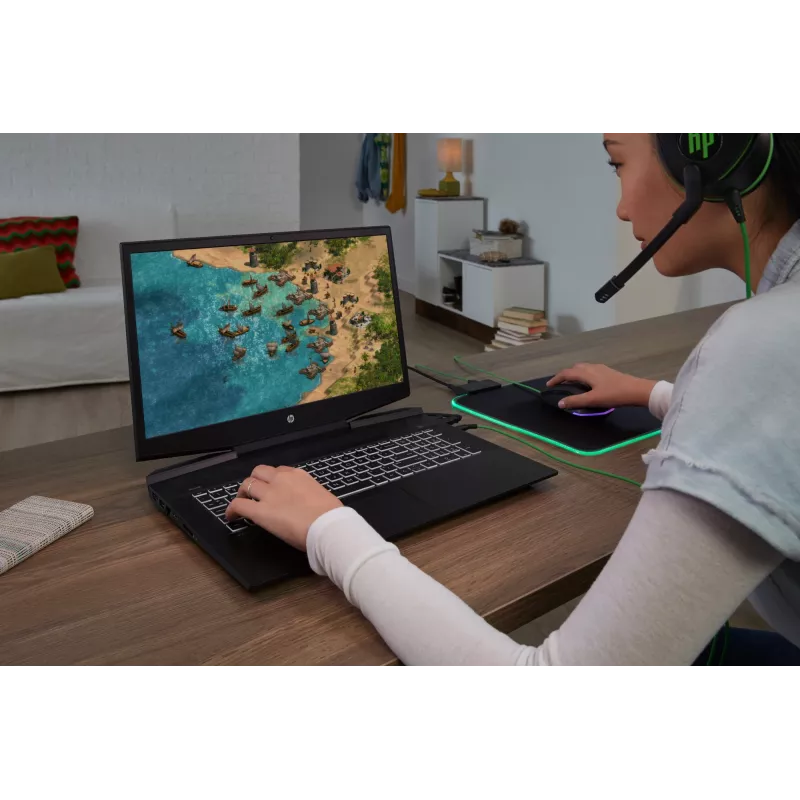 HP Pavilion Gaming Headset 600, vadu, spēļu austiņas, 360 g, melnas ar zaļu