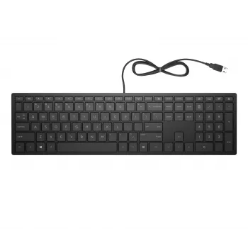 HP Pavilion Wired Keyboard 300, pilna izmēra (100%), vadu, USB, mehāniska, melna
