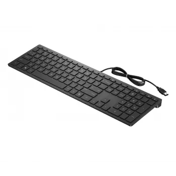 HP Pavilion Wired Keyboard 300, pilna izmēra (100%), vadu, USB, mehāniska, melna