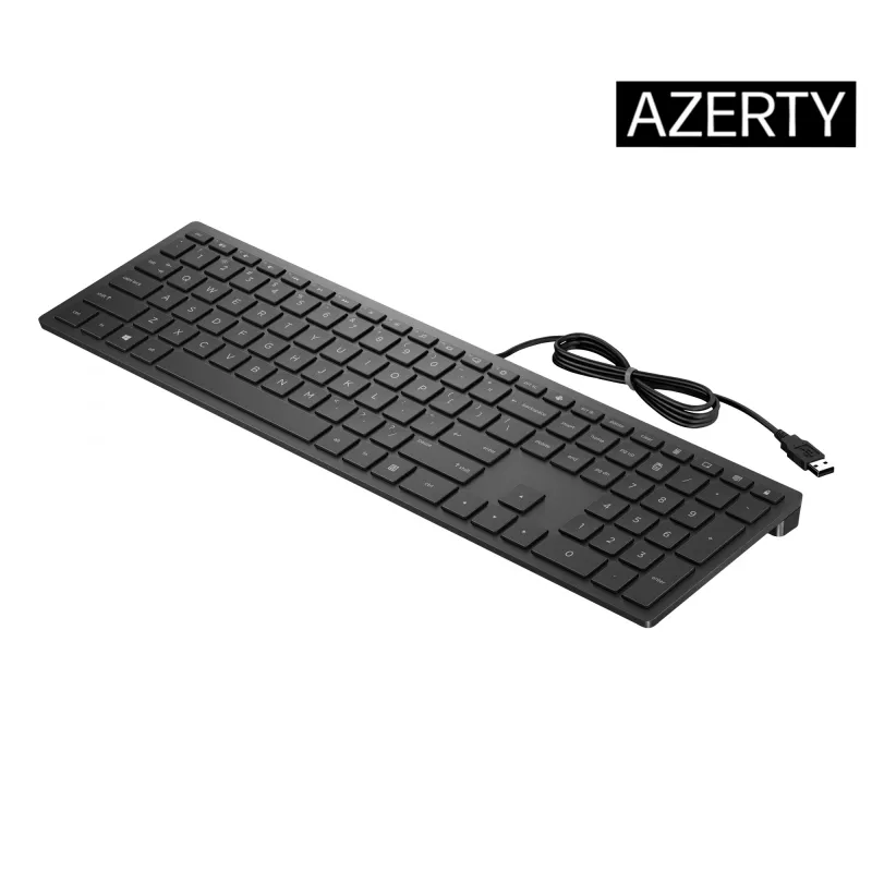 HP Pavilion Wired Keyboard 300, pilna izmēra (100%), vadu, USB, mehāniska, melna
