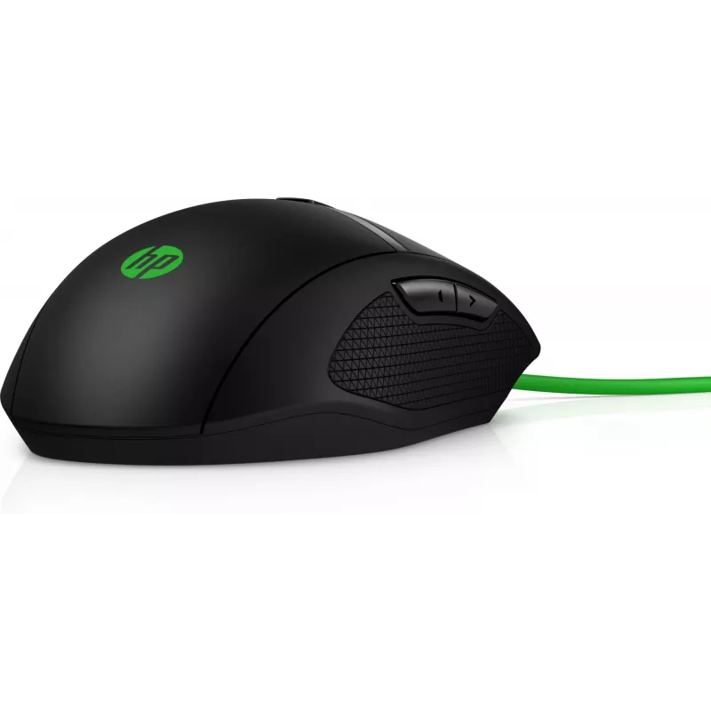 HP Pavilion Gaming Mouse 300, ambidextrous, optiskā, USB-A, 5000 DPI, melns, zaļš