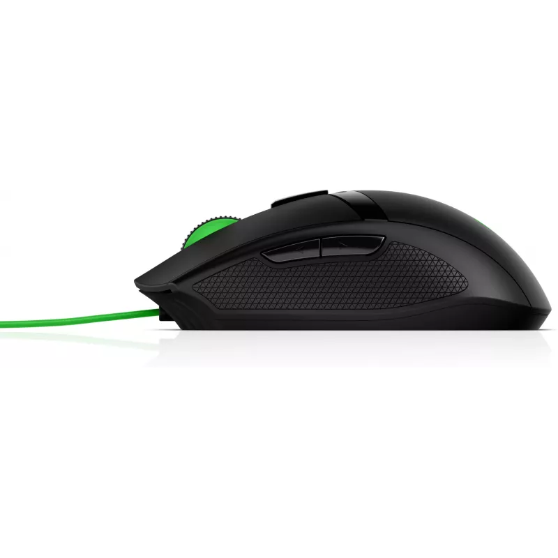 HP Pavilion Gaming Mouse 300, ambidextrous, optiskā, USB-A, 5000 DPI, melns, zaļš