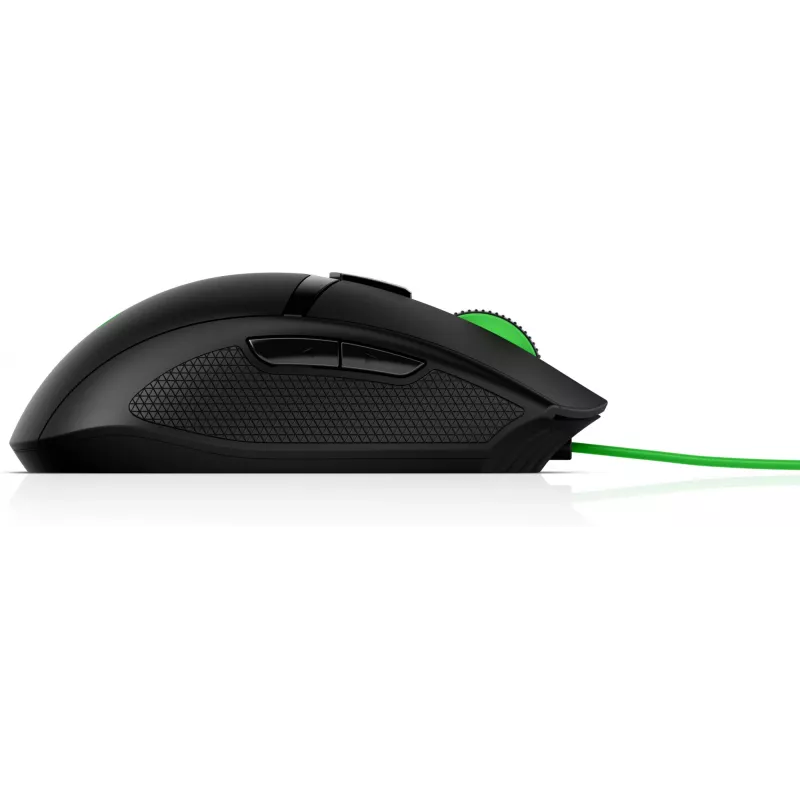HP Pavilion Gaming Mouse 300, ambidextrous, optiskā, USB-A, 5000 DPI, melns, zaļš