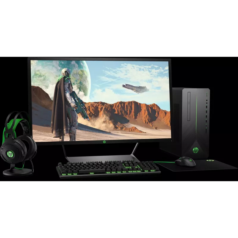 HP Pavilion Gaming Mouse 300, ambidextrous, optiskā, USB-A, 5000 DPI, melns, zaļš