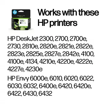 HP 305XL Augstas ražības melnā oriģinālā tintes kasetne
