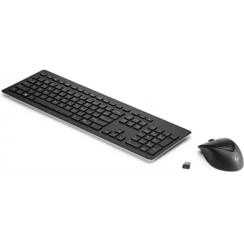 HP Wireless Rechargeable 950MK bezvadu tastatūra un pele, pilna izmēra, melna