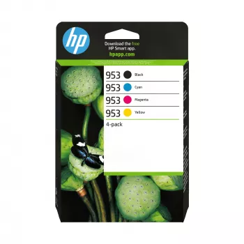 HP 953 4-paka Melns/Cijan/Madženta/Dzeltens Oriģinālās tintes kasetnes