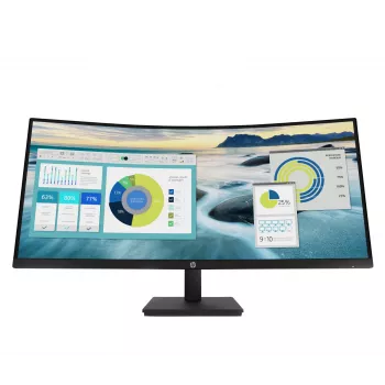 HP P34hc G4 WQHD USB-C izliekts monitors, 86,4 cm (34 collas), 3440 x 1440 pikseļi, Wide Quad HD, LCD, 5 ms, Melns