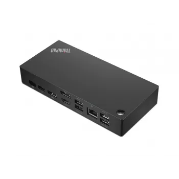 Lenovo 40AY0090IT USB-C dokstacija (portu replikators) vadu USB 3.2 Gen 1 Type-C melna