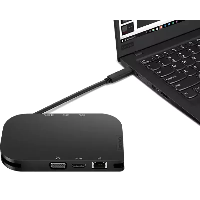Lenovo 4X91H02421 USB-C centrmezgls 5000 Mbit/s Melns