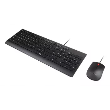 Vadu pilnizmēra USB tastatūras un peles komplekts Lenovo 4X31R64409 — 100% izkārtojums, 1,8 m kabelis, melns, dāņu