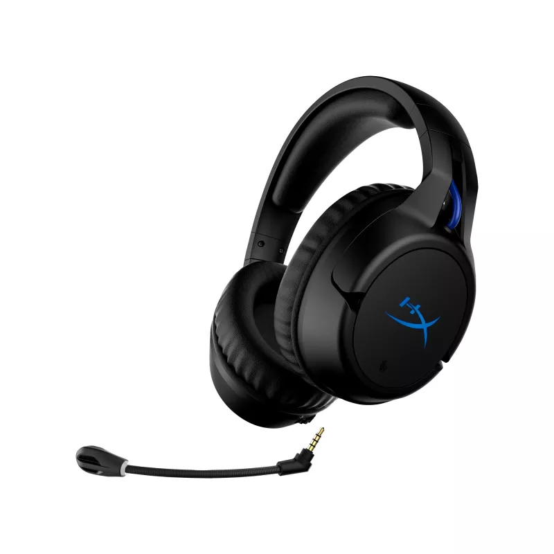 HyperX Cloud Flight bezvadu spēļu austiņas (Melna-Zila) - PS5/PS4