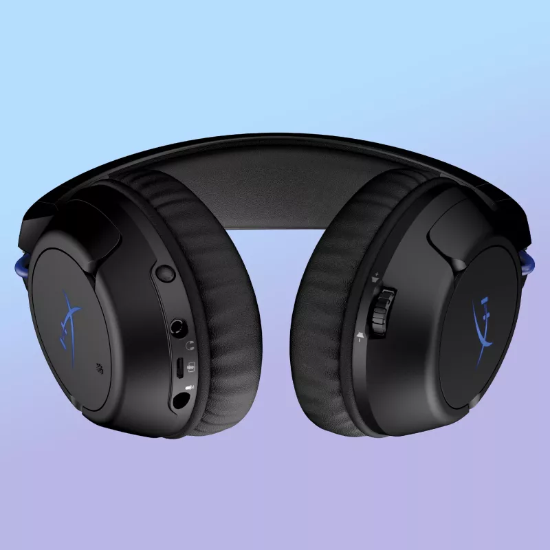 HyperX Cloud Flight bezvadu spēļu austiņas (Melna-Zila) - PS5/PS4