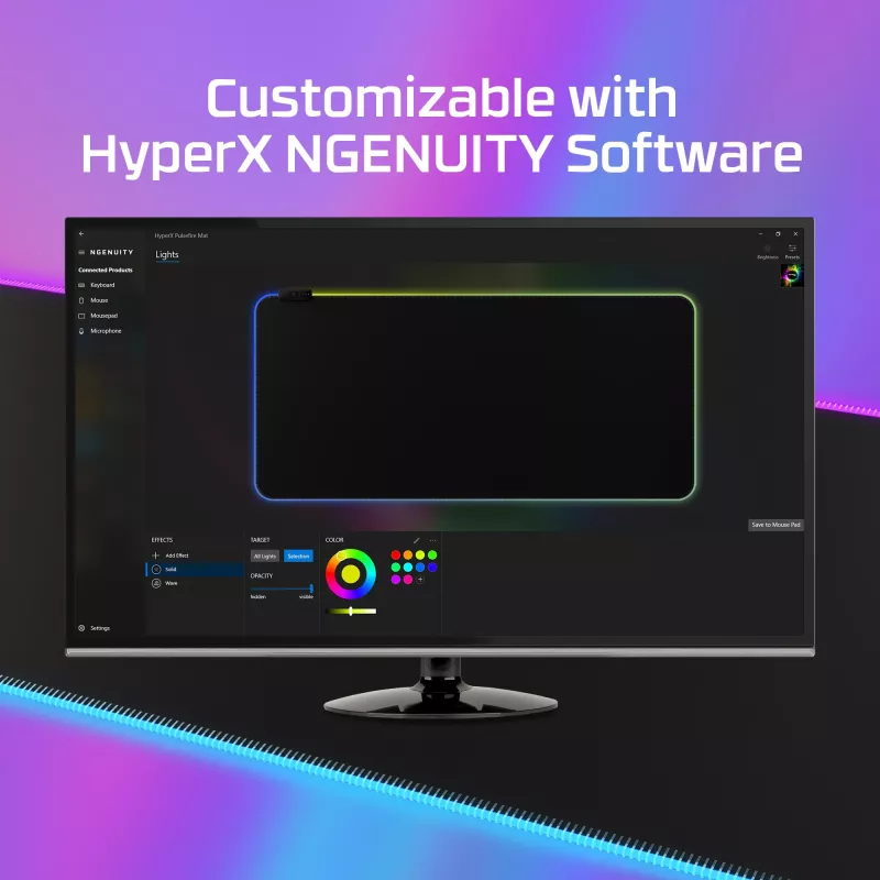 HyperX Pulsefire Mat - RGB Gaming Pelikāns - Audums (XL)
