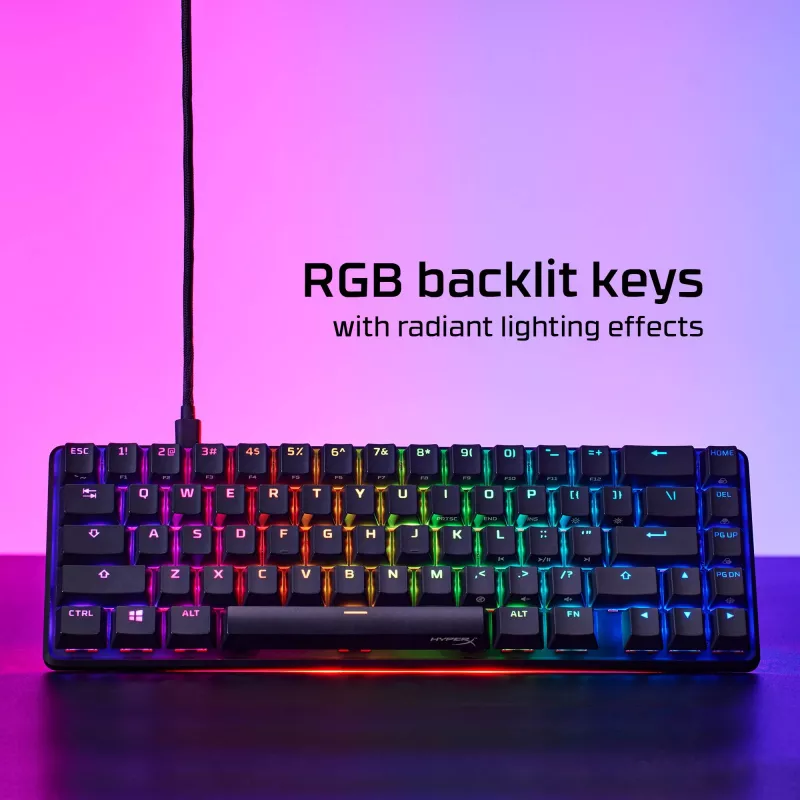 HyperX Alloy Origins 65 - Mehāniskā spēļu tastatūra - HX Aqua (US izkārtojums)