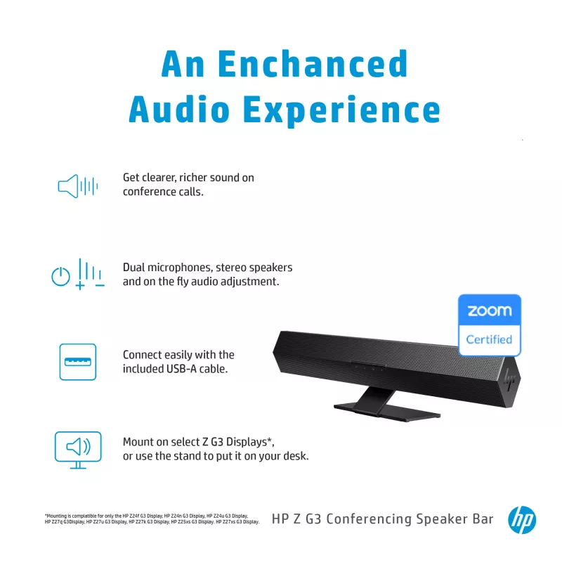 Konferences skaļruņu josla HP Z G3 Conferencing Speaker Bar 647Y2AA